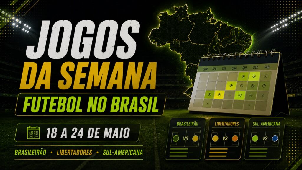 Jogos da semana: futebol no Brasil de 18 a 24 de maio